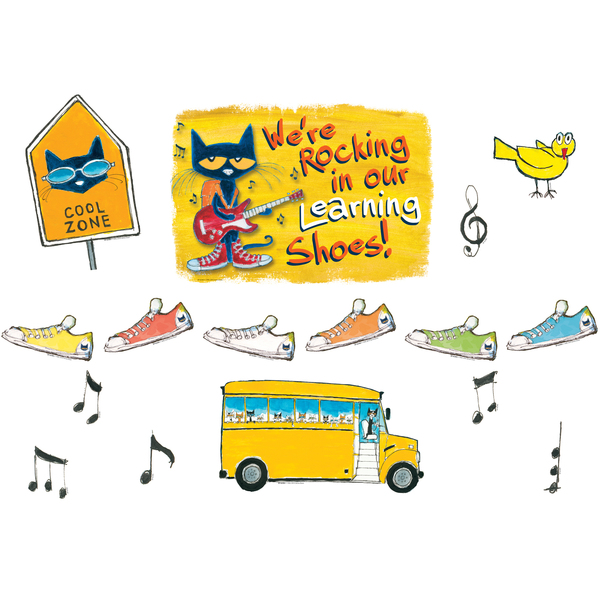 Edupress Pete the Cat® Were Rocking in Our Learning Shoes Bulletin Board Set TCR62383